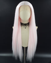 Light Pink Tinsel Synthetic Lace Front Wig WW682