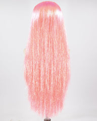 Tinsel Pink Long Synthetic Lace Front Wig WW693