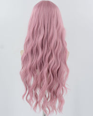 Long Pink Wavy Synthetic Wig HW578
