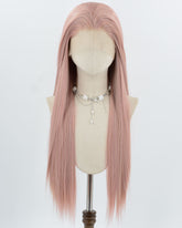 Pink Long Straight Synthetic Lace Front Wig WW990