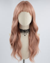 Peach Pink Wavy Synthetic Wig HW429