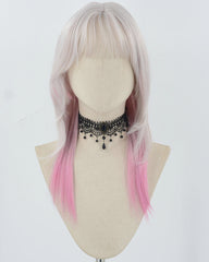 Grey Pink Synthetic Wig HW645