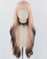 Pink Ombre Brown Synthetic Wig HW590