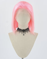 Pink Short Human Hair Wig HT012