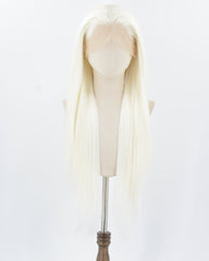 Platinum Blonde White Straight Synthetic Lace Front Wig WT146