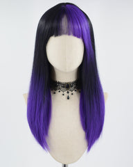 Purple Black Synthetic Wig HW424