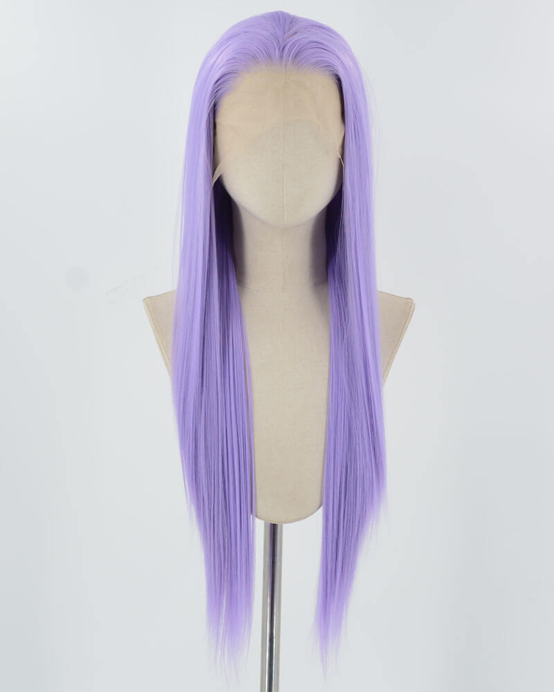 Purple Long Straight Synthetic Lace Front Wig WW876