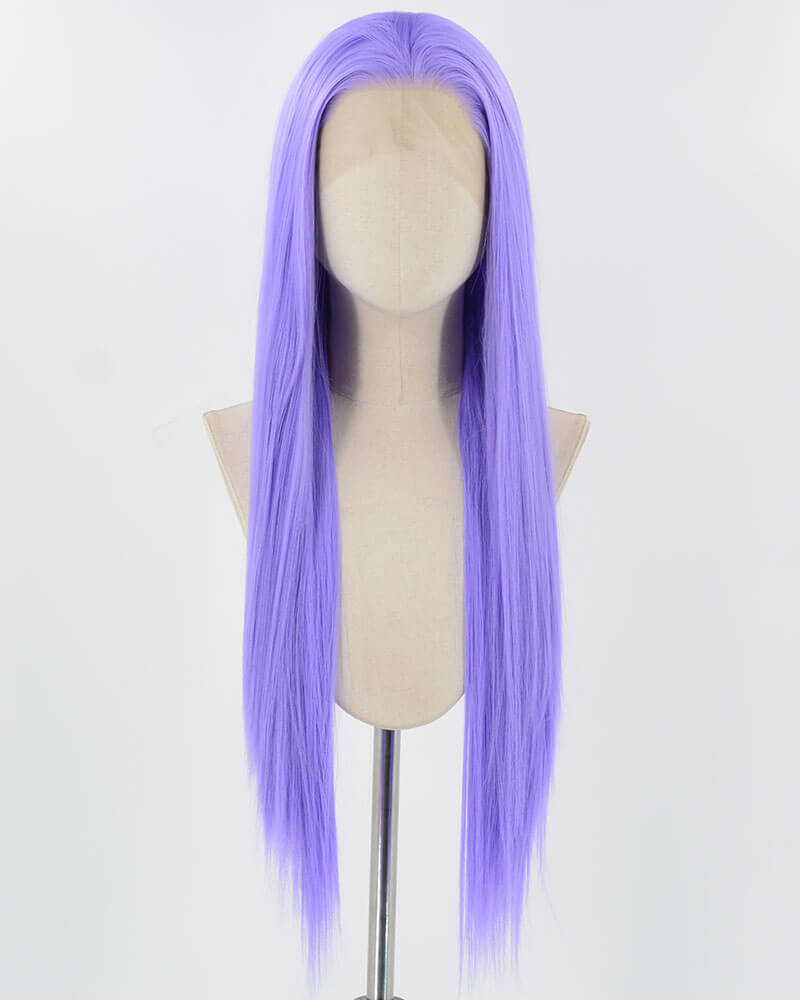Straight Purple Synthetic Lace Front Wig WT089