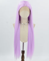 Pastel Purple Long Straight Synthetic Lace Front Wig WW1041