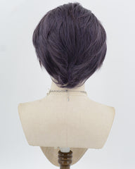 Dark Purple Short Synthetic Lace Front Men's Wig MW041