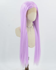 Pastel Purple Long Straight Synthetic Lace Front Wig WW1041