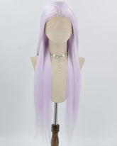 Light Purple Long Straight Synthetic Lace Front Wig WW1001