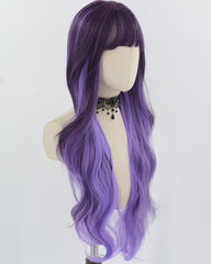 Ombre Purple Long Synthetic Wig HW716