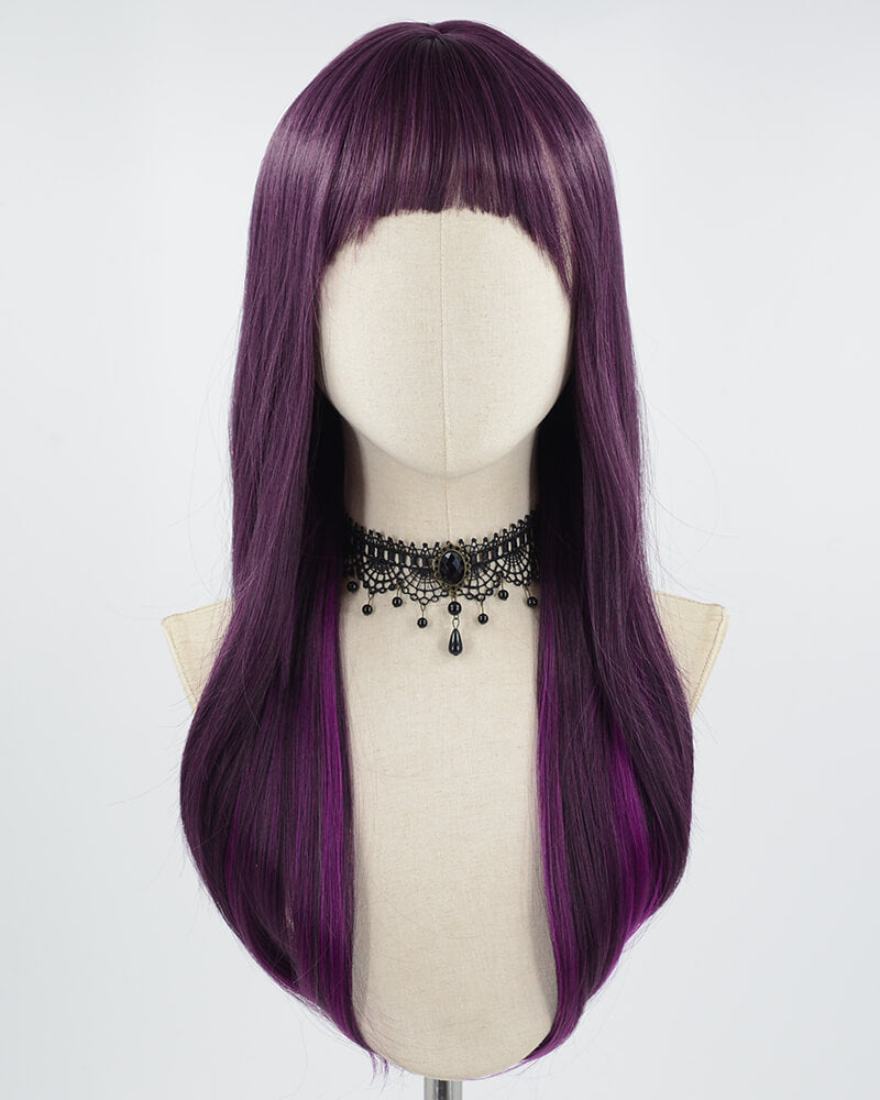 Purple Mixed Long Synthetic Wig HW298