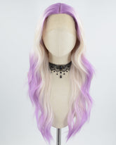 Purple Ombre Blonde Long Synthetic Lace Wig WT258
