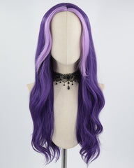 Purple Skunk Stripe Synthetic Wig HW323