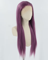Purple Long Straight Synthetic Lace Front Wig WW848