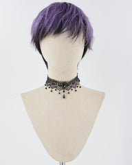 Purple Black Short Synthetic Wig HW559