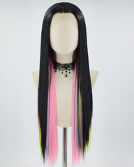 Black Rainbow Synthetic Lace Front Wig WT249
