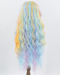 Rainbow Curly Synthetic Lace Front Wig WW1021