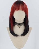 Red Ombre Black Synthetic Wig HW667