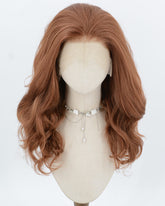 Red Brown Wavy Synthetic Lace Front Wig WW1047