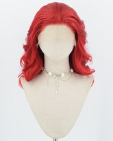 Red Wavy Synthetic Lace Front Wig WW1050