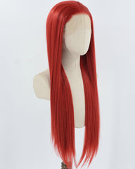Red Long Straight Synthetic Lace Front Wig WW886