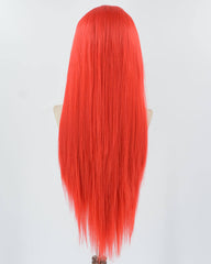 Red Long Straight Synthetic Lace Front Wig WW853