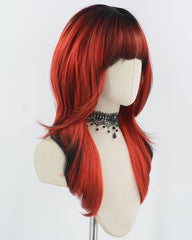 Red Ombre Black Synthetic Wig HW745