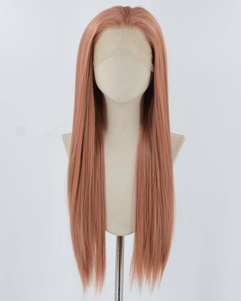 Rose Red Pink Synthetic Lace Front Wig WW875