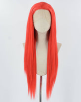 Red Long Straight Synthetic Lace Front Wig WW853