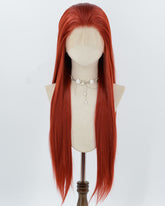 Red Long Straight Synthetic Lace Front Wig WW1043