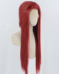 Red Long Straight Synthetic Lace Front Wig WW944