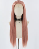 Rose Pink Synthetic Lace Front Wig WW798