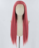Rose Red Pink Synthetic Lace Front Wig WW856