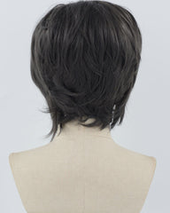 Grey Black Short Synthetic Lace Front Men's Wig MW031