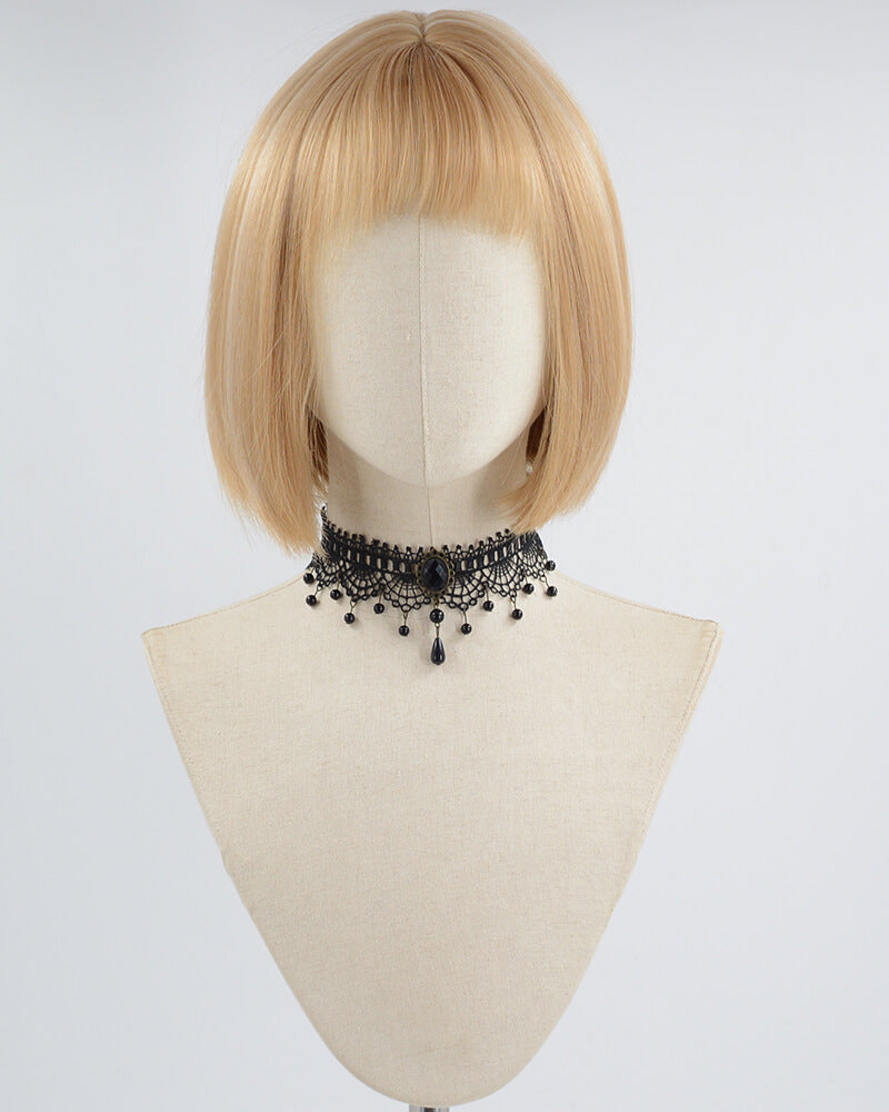 Blonde Brown Short Bob Synthetic Wig HW430