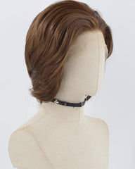 Light Brown Short Synthetic Lace Front Men's Wig MW026