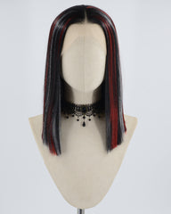 Black Red White Synthetic Lace Front Wig WW615