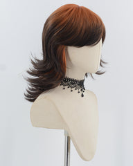 Orange Ombre Black Short Synthetic Wig HW697