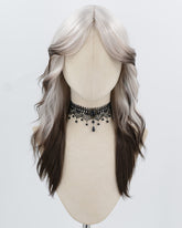 Silver Ombre Brown Black Synthetic Wig HW794