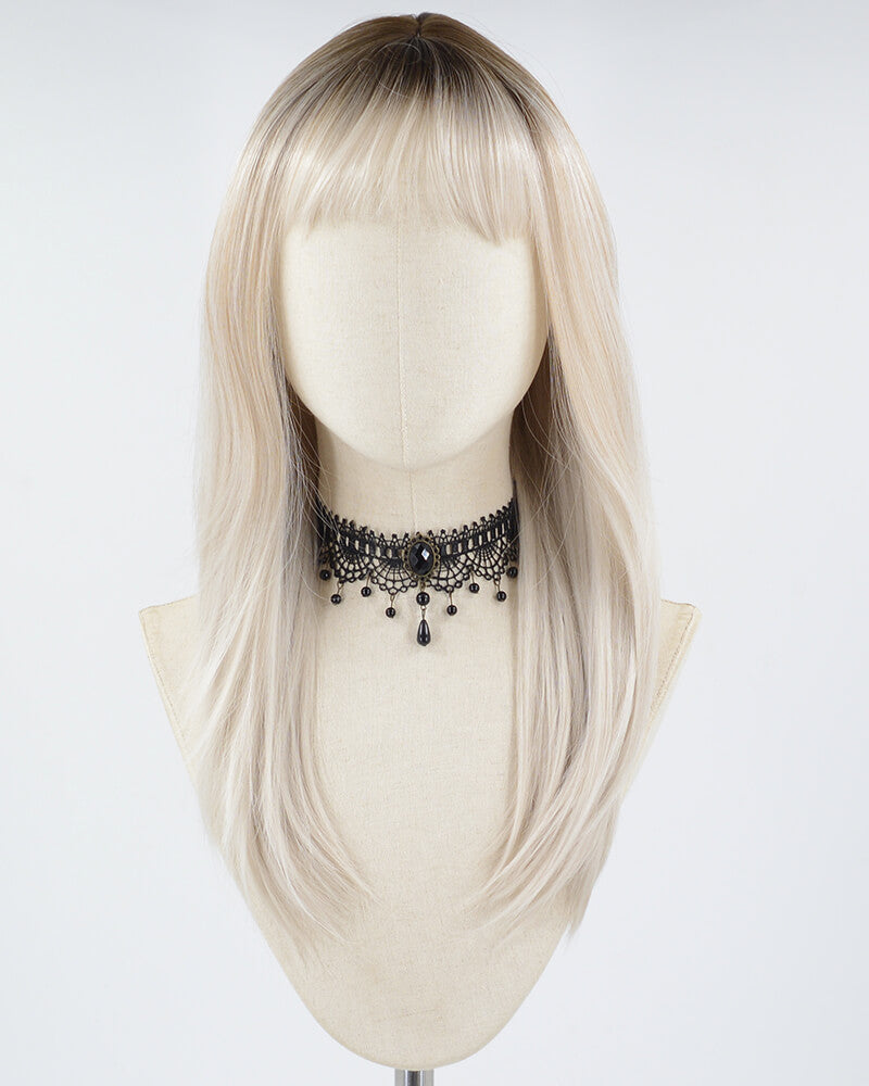 Ombre Silver Blonde Synthetic Wig HW441