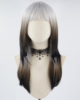 Grey Ombre Brown Synthetic Wig HW417