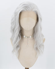 Silver Curly Synthetic Lace Front Wig WW1025