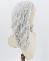 Silver Curly Synthetic Lace Front Wig WW1025