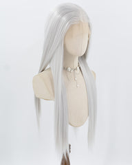 13*6 Silver Straight Synthetic Lace Front Wig WW1024