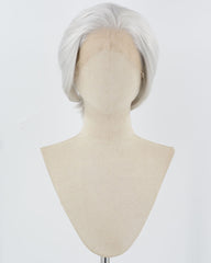 Grey Short Synthetic Lace Front Men's Wig MW002