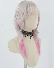 Grey Pink Synthetic Wig HW645