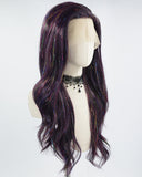 Purple Black Tinsel Synthetic Lace Front Wig WW697